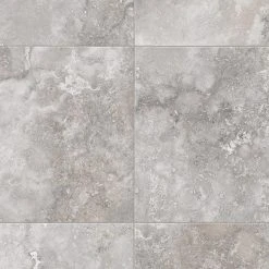 Travertine Grey Stone Residential Vinyl Sheet Flooring 12ft. Wide x Cut to Length by TrafficMaster
