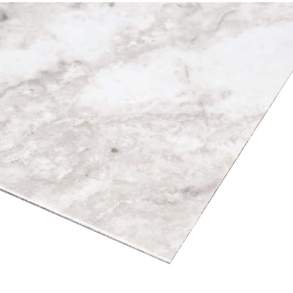 Groutable 18 in. x 18 in. White and Grey Travertine Peel and Stick Vinyl Tile (36 sq. ft. / case) by TrafficMaster 8 Groutable 18 in. x 18 in. White and Grey Travertine Peel and Stick Vinyl Tile (36 sq. ft. / case) by TrafficMaster - Image 6