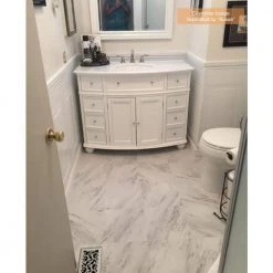 White Marble Residential Vinyl Sheet Flooring 12ft. Wide x Cut to Length by TrafficMaster -TrafficMaster Sales white marble trafficmaster vinyl sheet flooring u6890 258c903p144 40 1000